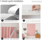 Self Adhesive Blackout Curtains- Stick on Curtains Shades Window Blinds Curtain No Rod Needed Easy to Hang Curtain, Use for Bedroom, Living Room, 59" W X 96" L, Pink, 2 Panels - Image 3