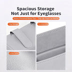 Magnetic Car Sunglasses Holder - Beige Nappa Visor Glasses Case | One-Handed Eyeglass Clip for Large Frames heat-resistant storage for aviators & cards,damage-free,vanity mirror friendly - Image 5