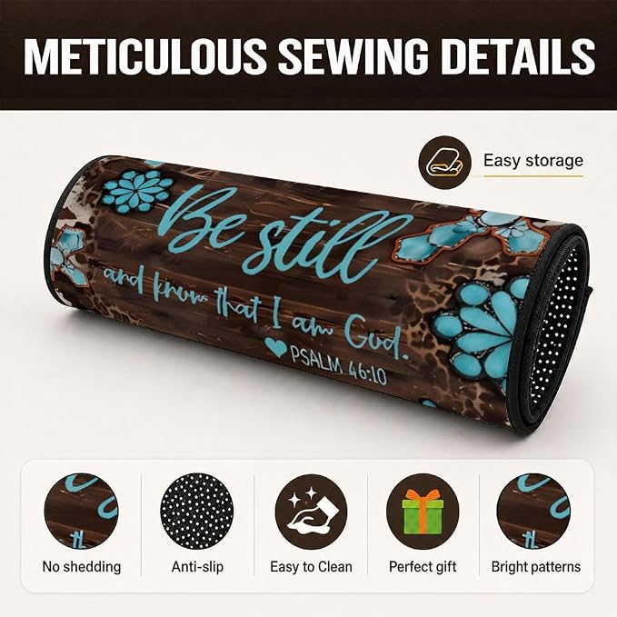Car Trunk Mat for SUV, 29"x39" Be Still Faith Floral Cargo Liner Protector | All Weather Universal Cargo Liners for Dogs, Car Accessory for SUVs/Sedan/Wagons, Durable Non-Slip Washable Rear Cargo Mat - Image 3