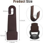 2-Pack Car Headrest Hooks, 1.1-Inch Wide Purse Hangers, Brown | Microfiber leather hooks with built-in metal cores keep purses, groceries and backpacks organized and within reach - Image 6