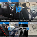 Car Seat Covers Full Set Custom Fit For Toyota Sienna 2021-2026, Black&Red | Lumbar Support, Premium Faux Leather, Breathable, Anti-Slip, Airbag Compatible, Waterproof, Car Seat Protectors, 2 Row-5Seat - Image 5