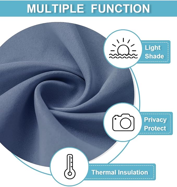 RYB HOME Blackout Door Curtain for Patio Front Tricia French Door Window | Thermal Insulated, Self Adhesive, Privacy, For Patio Kitchen Front Entry Front Back Door Glass Window, W30 x L72, 1 Panel - Image 7