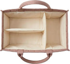 Baby Diaper Caddy Organizer-Large Nursery Storage Basket for Changing Table and Car - Portable Newborn Essentials & Wipes Bin - Gift for Baby Shower and Registry Must-Have (Rouge Pink) - Image 2