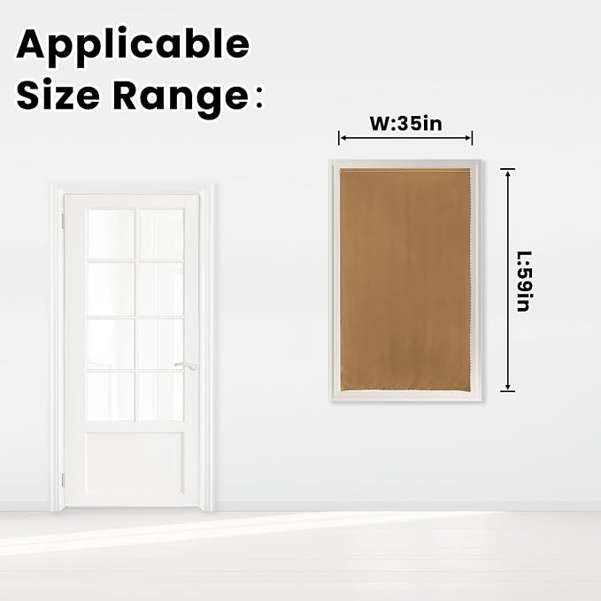 Self Adhesive Curtains, Stick Curtain Blackout Shades Window Cover Curtains for Living Room No Drilling, 35" W X 59" L, Brown, 1 Panel - Image 7
