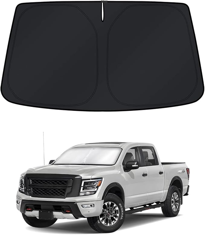 KUST Windshield Sun Shade for Nissan Titan 2020-2023 2024 Window Accessories Shade Sun Cover Foldable Block UV Rays Keep Car Cooler by KUST