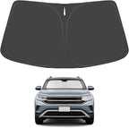 Proadsy Custom Fit Car Windshield Sun Shade for 2018-2024 Volkswagen Atlas | 240T Heat Shield, Drops Temp 54°F, Blocks 99% UV, Prevents Dashboard Cracking, Summer Parking & Beach Trips, Easy Twist-Fold by Proadsy
