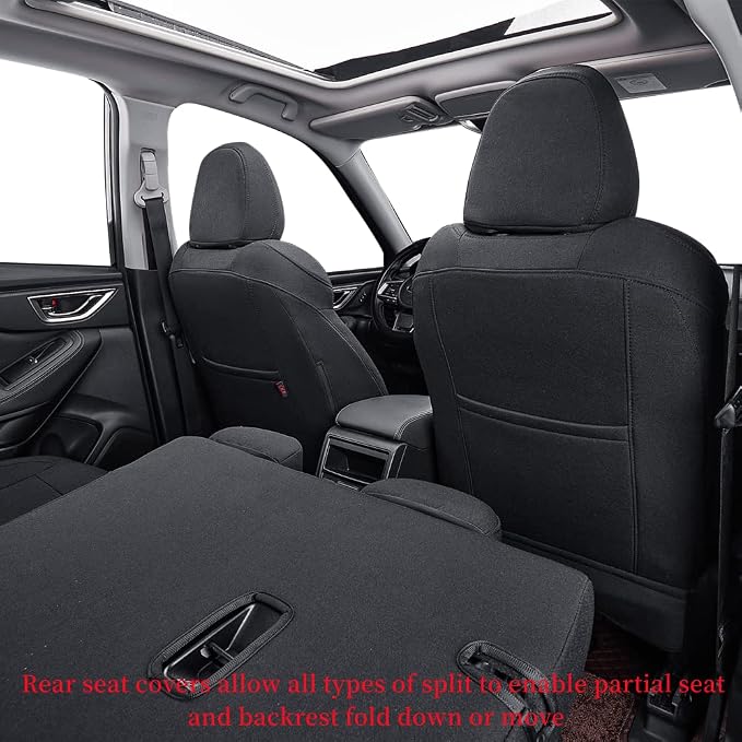 coverdream Forester Seat Covers Custom Fit for 2019-2024 Subaru Forester SUV Seat Cushion,Fully Covered,Airbag Compatible UV-Resistant Polyester Car Seat Protector(Full Set,Black) - Image 5