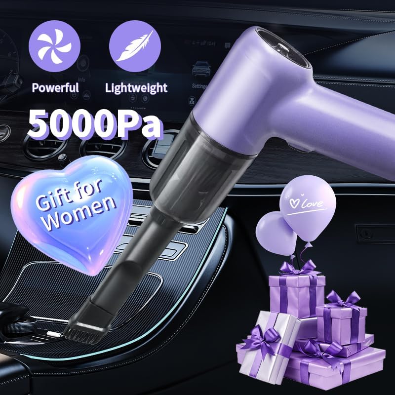 Portable Car Vacuum Cordless,2-in-1 Blow Suction Handheld Cleaner with Multi-Nozzles, Rechargeable Mini Vacuum for Car, Home, Office, Pet Hair, Sofa, Keyboard. - Image 6