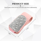 HZEL Bling Sunglass Holder for Car Sun Visor, Magnetic Leather Crystal Rhinestones Vehicle Eyeglasses Visor Clip, Diamond Automotive Glasses Hanger Mount, Universal for SUV RV Truck (Pink/White) - Image 2