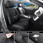 Car Seat Covers Full Set Custom Fit For Toyota Tacoma 2001-2026, Black | Lumbar Support, Premium Faux Leather, Breathable, Anti-Slip, Airbag Compatible, Waterproof, Car Seat Protectors, 2 Row-5Seat - Image 6