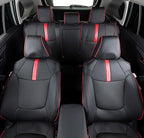 Custom Fit RAV4 (for Hybrid) Seat Covers Full Set for Toyota RAV4 Hybrid 2019 2020 2021 2022 2023 2024 2025 with Waterproof Faux Leather (Black with Red Trim, LU01-Hybrid) - Image 5