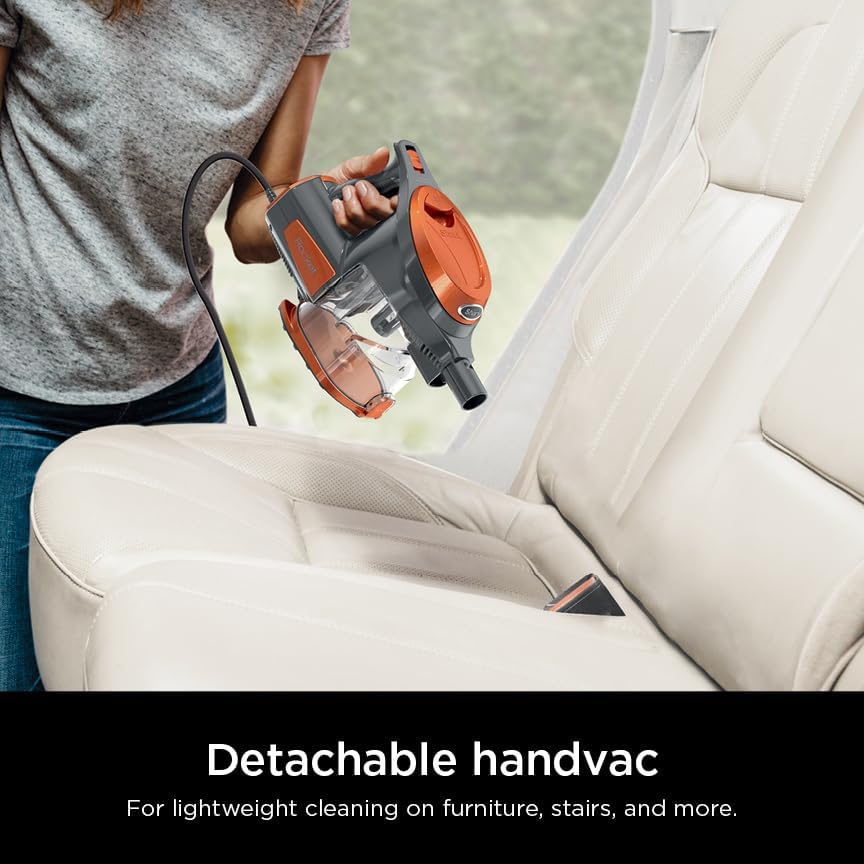 Shark HV302 Rocket Pet Corded Stick Vacuum, Lightweight with Swivel Steering for Carpets & Hard Floors, Converts to Hand Vacuum, Includes Crevice Tool, Pet Multi-Tool & Precision Duster, Orange - Image 2