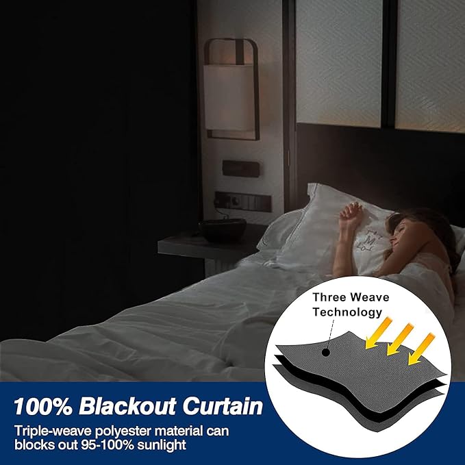 100% Blackout Window Cover Magnetic Blackout Curtains,Portable Black Out Shades No Drill Cuttable Blackout Blinds for Bedroom, RV, Nursery, Media Room,Dorm,Grey (118"x57") - Image 6