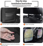 Diamond Bling Car Seat Kick Protectors with Storage – Sparkly Rhinestone Kick Mats, Universal Back Seat Cover for SUV, Crystal Auto Accessories for Stylish Moms Color 2pcs - Image 5