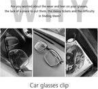 OFBAND Magnetic Sunglass Holder for Car Visor,PU Leather Car Sunglass Holder Organizes Glasses Tickets Cards & Keeps Car Tidy,Universal Car Accessories Interior (Lake Blue) - Image 5
