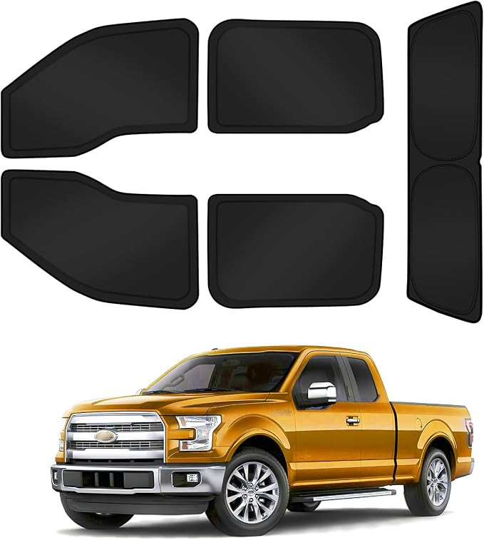 KUST Car Window Shades for Ford F-150 2015-2020 Side Window Covers with Rear Windshield Sun Shade UV Block Privacy Protection F150 Accessories for Camping Blackout 5PCS by KUST