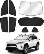 Canvcle Window Shades for 2013-2018 Toyota RAV4 Accessories Windshield Sun Shade Side Rear Window Cover Sunshade Sun Visor Shield Privacy Protection for Camping Keep Vehicle Cool Black 8PCS by Canvcle