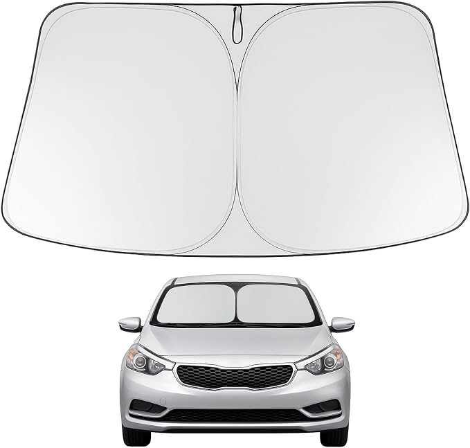 Proadsy Custom Fit 2014-2018 Kia Forte Windshield Sun Shade, Blocks Heat | 240T Heat Shield, Drops Temp 54°F, Blocks 99% UV, Prevents Dashboard Cracking, Summer Parking & Beach Trips, Easy Twist-Fold by Proadsy