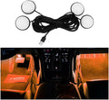 Car Interior LED Lights, 4 in 1 Bright Vehicle Ambient Neon Light Kit with DC 5V USB Port, Automotive Under Dash Decoration Night Lamp, Universal for RV, Truck, Sedan (Orange) by Ywdiml