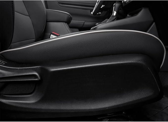 EKR Car Seat Covers for Honda HRV 2019-2022,Leatherette Full Set | Custom Fit for Honda HRV LX 2019-2022 Factory-Like Fit,360°Protection,Faux Leather(Black/Gray) - Image 2
