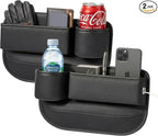 2-Pack Car Seat Gap Filler Organizer with Cup Holder - Premium Leather - Universal Fit - Keeps Phone/Wallets/Keys/Cans Organized (Driver & Passenger Side) by Unknown