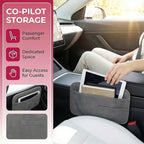 Car Seat Side Pocket Organizer, Suede Leather Vehicle Console Side Cell Phone Holder Storage Bag, Multifunctional Automotive Interior Seat Gap Filler Pocket Pouch, Universal Fit (Gray) - Image 2