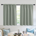 RYB HOME Short Grayish Green Blackout Curtains for Small Bedroom Window | Thermal Insulating, UV Blocking, Privacy Protection, Drapes/Tiers for Basement Garage Bathroom, W42 x L36, 2 Panels by RYBHOME