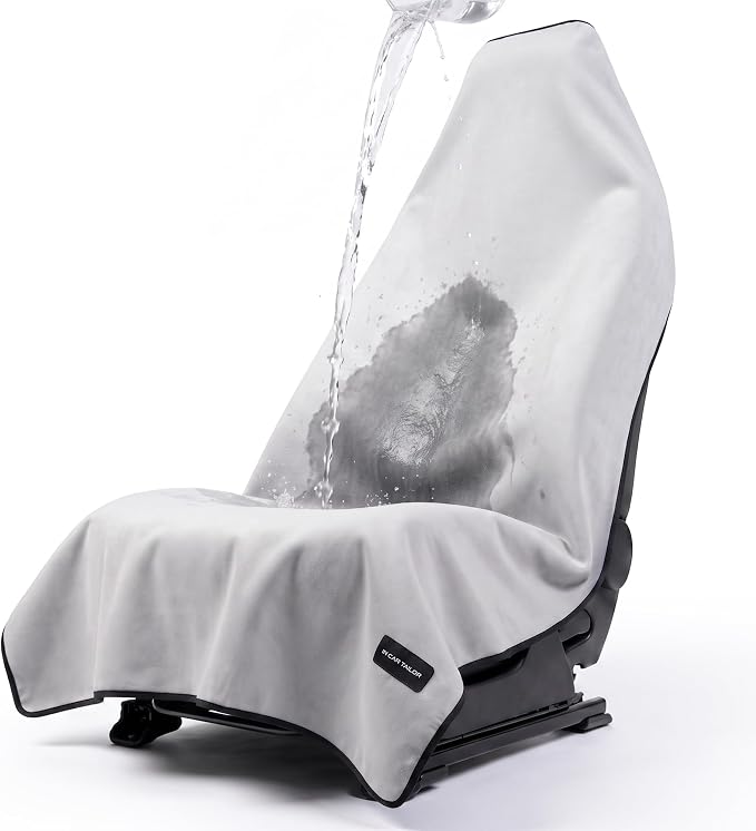 Car Seat Cover Towel, Seat Cover Protector, Waterproof Sweat Towel Seats Covers for Gym, Sports, Beach, Universal Front Seats Covers for Cars, Trucks, SUVs, Leather Seats(Gray) by Unknown
