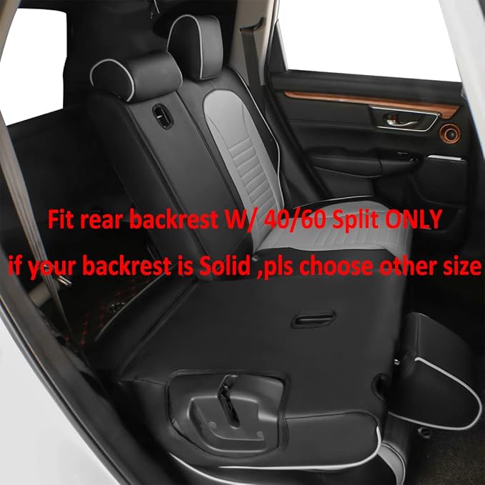 EKR Accord Car Seat Covers for Honda Accord EX-L,Touring,Sport,EX,Hybrid 2018 2019 2020 2021 2022(Rear Row 40/60 Split Backrest),Car Seat Protectors,Waterproof Automotive Seat Covers, Leather(Red) - Image 2