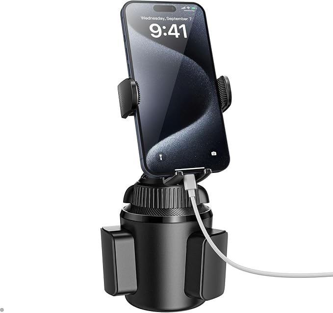 APPS2Car Universal Car Cup Phone Holder | Quick Extension Long Arm | 360° Swivel | Adjustable for iPhone, Samsung, Google, and All Smartphones | Stable & No Shake Design by APPS2Car