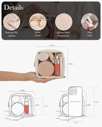 Clear Makeup Bag,Easy to Find Mini Makeup Bag for Purse,Travel Makeup Bag for Car, Compact Cosmetic Pouch for Daily Essentials,Beige - Image 4