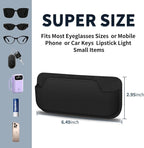 Sunglass Holder for Car, Multi-Functional Stick-On Glasses Storage Box, Seat Gap Organizer with Small Item Storage, Universal Fit for All Vehicles (Black Leather) - Image 3