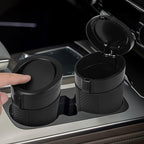 Car Trash Can Bin with Lid - Mini Car Garbage Can Cup Holder-Black Small Leakproof Vehicle Trash Garbage Can Bin-Automotive Car Organizers and Storage for Back Seat SUV Truck Accessories - Image 7