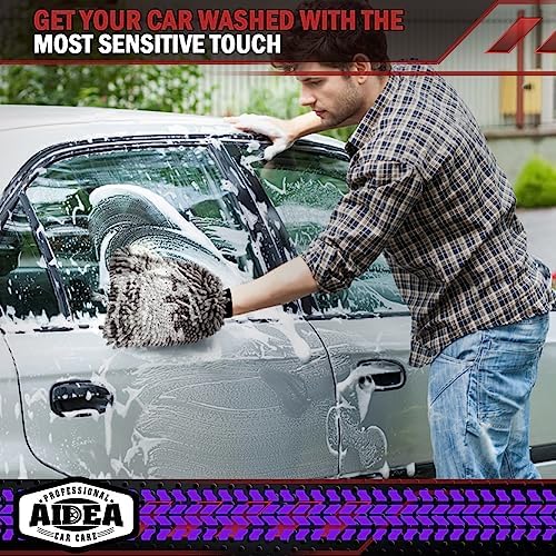 AIDEA Car Wash Mitt Microfiber, 1PK, Car Wash Brush, Grey, 7.12''X10.14'' - Image 6