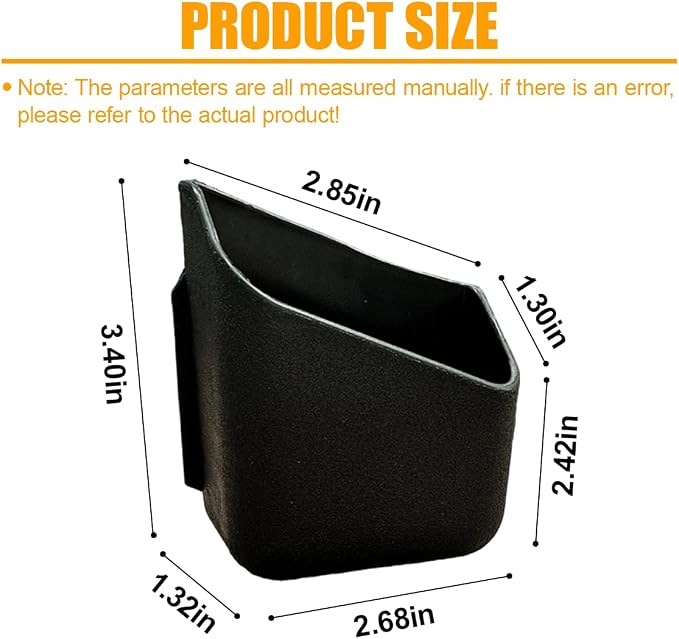 YoRise 2PCS Car Seat Side Pocket Organizer, A-Pillar Sunglass Holder, Stick-On Small Item Automotive Storage Box, Car Seat Gap Filler Organizer for Card, Cigarette, Phone, Registration (Black) - Image 2