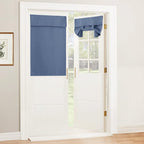 RYB HOME Blackout Door Curtain Kitchen Window Curtains, W34 x L40, Grey | Self Adhesive, Privacy, Thermal Insulated, For Patio Kitchen Front Entry Front Back Door Glass Window, Renter Friendly by RYBHOME