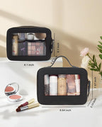 Travel Clear Makeup Bag Set, TSA Approved Cosmetic Bag Case with Zipper Portable Makeup Pouch Toiletry Bag Traveling Cosmetic Organizer Storage Bag Car Organizer Car Essentials - Image 4