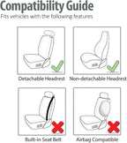 FH Group All Purpose Flat Cloth Car Seat Covers for Bucket Seats, 2 Piece Universal Fit, Washable Seat Covers for SUV, Sedan, Van - Front Set Black - Image 5