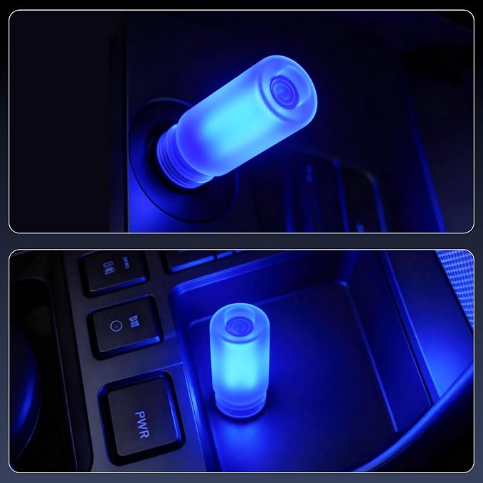 iFunyLED Car Interior USB LED Night Light, Portable Touch dimmable Car Ambient Lighting Kit, Retro Mini Frosted Glass Bottle Lamp Decorations for Vehicle Camping Bedroom Hallway, Pack of 2(Blue) - Image 5