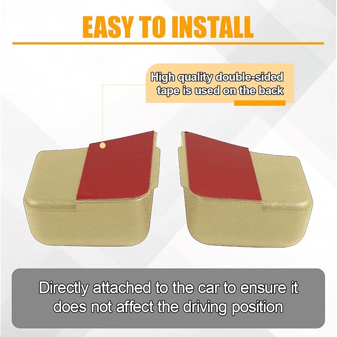 YoRise 2PCS Car Seat Side Pocket Organizer, A-Pillar Sunglass Holder, Stick-On Small Item Automotive Storage Box, Car Seat Gap Filler Organizer for Card, Cigarette, Phone, Registration (Beige) - Image 5