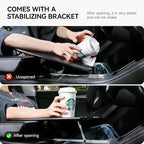 YONZEE Foldable Desk Food Tray (Carbon Edition) for Tesla Model Y Model 3 S X Y Juniper Accessories- Upgraded Table with Support Leg for Dining, in-Car Work, Travel and Outdoor (1 Pack) - Image 3