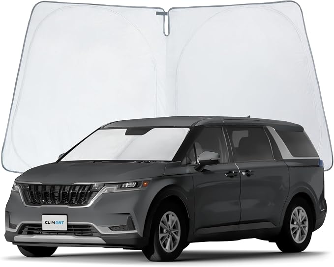 CLIM ART Windshield Sun Shade for Kia Carnival 2022-2026, Custom-Fit Foldable Car Sunshade, Vehicle Sun Protector, Front Auto Windshield Cover, Car Accessories - WS5038 by CLIMART