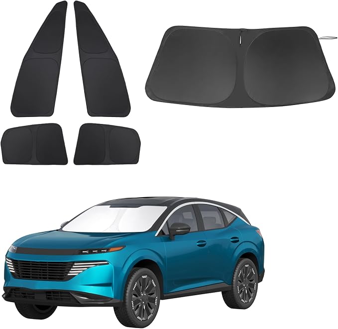 Windshield Sun Shade Car Windshield Foldable Full Windows Coverage Custom Fit for Nissan Murano 2025 2026 Accessories Car Window Shades Block Sun UV Rays 5PCS by FannycCargoCover