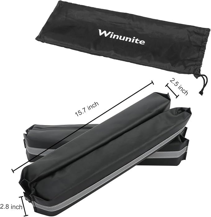 Winunite Removable Magnetic Car Door Dent Protector Black(Pack of 4) | PU leather, 3 powerful magnets, 2.5 inch thickness, night reflective strips, 2.5M elastic strap, storage bag included - Image 6