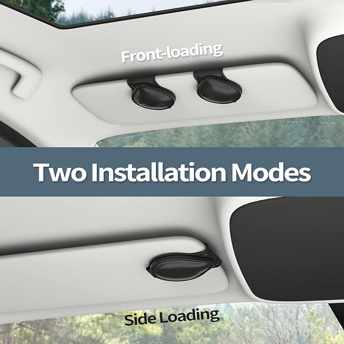 MoKo Sunglass Holder for Car, Magnetic PU Leather Visor Clip, 2 Pack | 2-Pack PU Leather Magnetic Glasses Mount Holder Eyeglasses Hanger Clip Visor Accessories for All Car Models, Black - Image 3