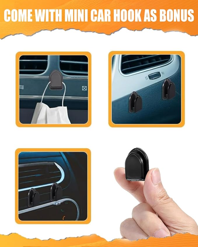 Purse Hook for Car, Car Hooks for Headrest Universal Purse Holder for Car, Bling Car Seat Hooks for Headrest, Car Seat Back Storage Hook (4 Pack, Gray) - Image 6