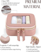 Small Clear Makeup Bag Travel Cosmetic Case, Portable Make Up Organizer Traveling Compact Car Bag for Essentials Transparent Toiletry Bag with Zipper - Image 3