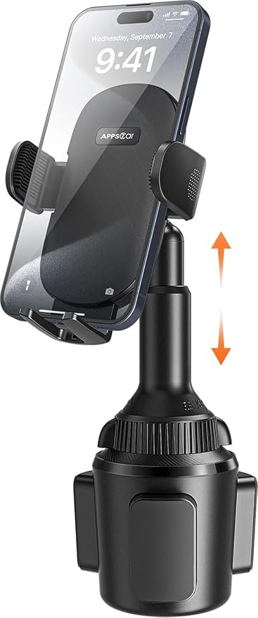 APPS2Car Universal Car Cup Phone Holder | Quick Extension Long Arm | 360° Swivel | Adjustable for iPhone, Samsung, Google, and All Smartphones | Stable & No Shake Design - Image 9
