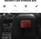 Car Seat Side Pocket Organizer, Mini Leather Auto Door Storage Bag Console Side Organizer, Multifunctional Seat Gap Pocket Storage Pouch for Phone Pen Key Sunglass (Wine Red) - Image 3