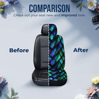 GENANY Holographic Dragon Scale Car Seat Covers, 2-Piece Front Seat Set | 2-piece polyester front seat cover set, each 35 x 21 x 21 inches, with adjustable straps and hooks - Image 7